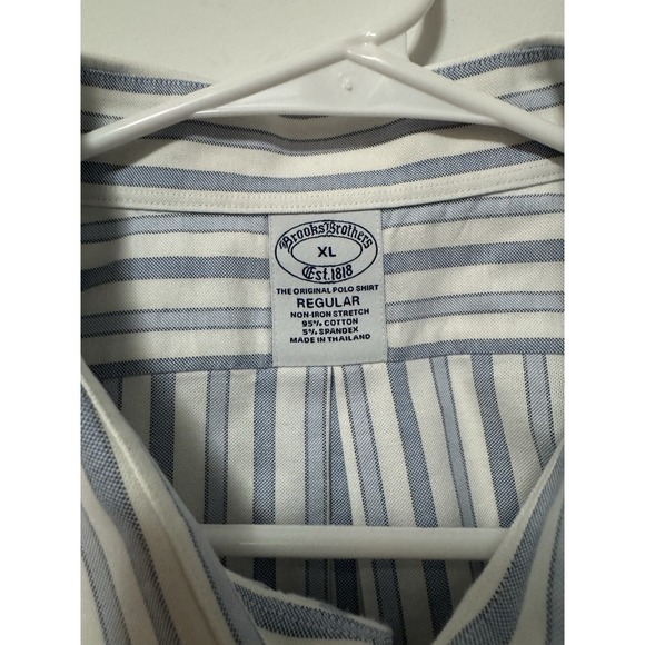 Brooks Brothers Men's XL Striped Button Down Short Sleeve Shirt - Picture 4 of 4